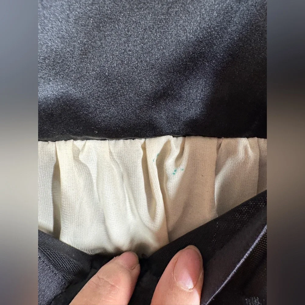 Alice + Olivia Leather Tulle Dress Black Fit Flare Party Mini Size 6 Dark Goth - Picture 10 of 15